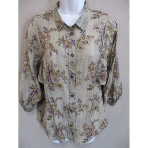 Art and Soul Floral Top Size Small 3/4 Sleeve Oversized